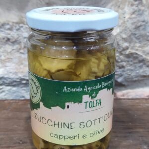 Zucchine sott'olio con capperi e olive