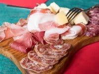 Selection of cold cuts and cheeses from Trentino